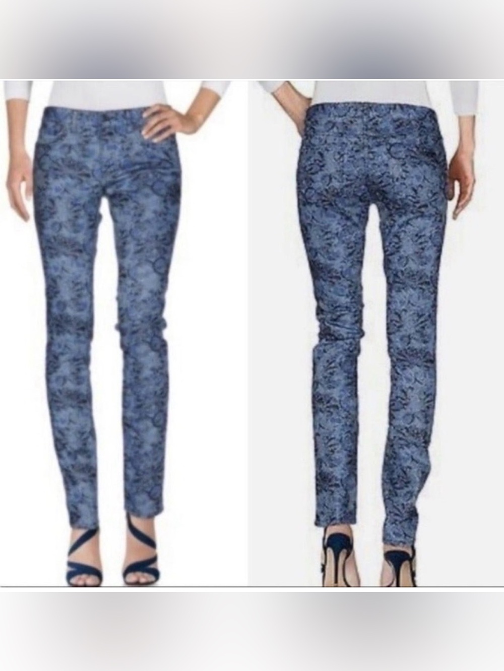 NWT TORY BURCH PRINTED FLORAL IVY SUPER SKINNY JEANS Size 29